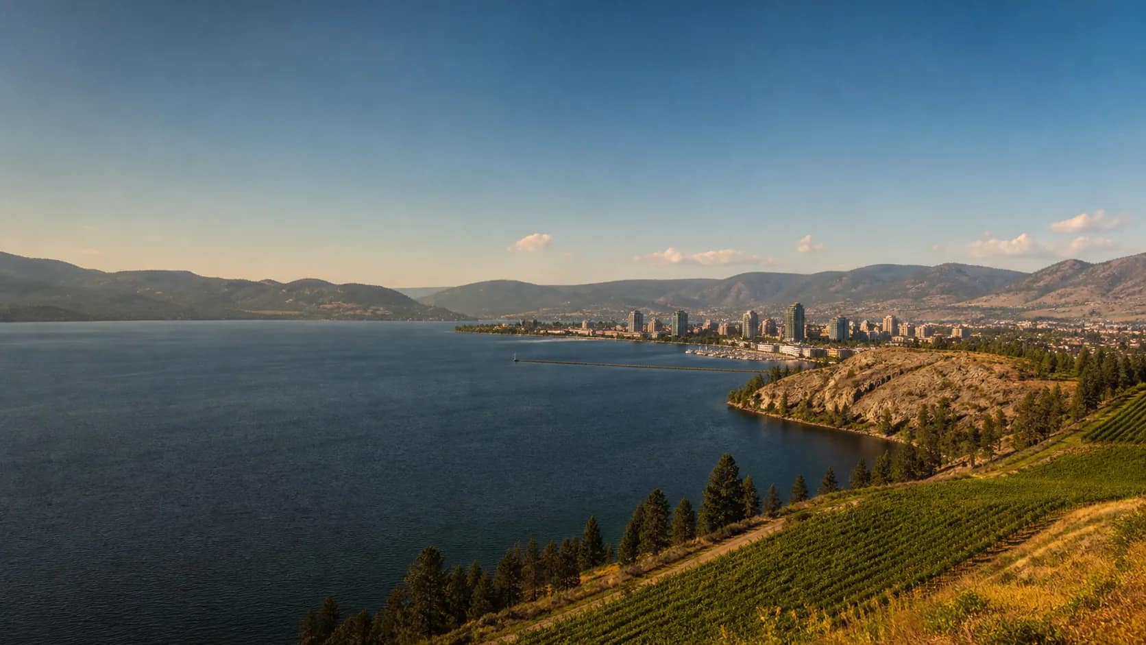 Okanagan Lake and the Kelowna skyline
