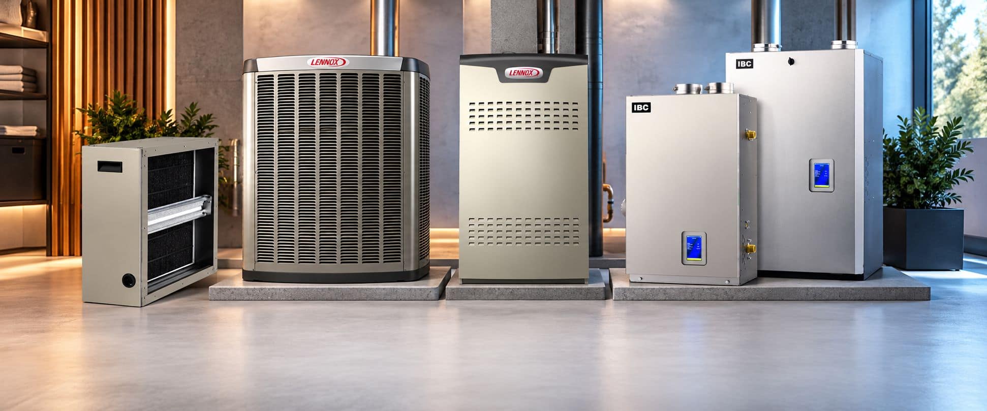 Lennox and IBC furnaces, air conditioners and boilers