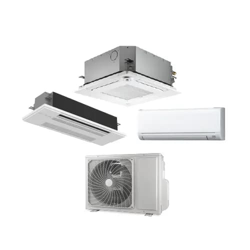 Ductless, ceiling cassette and outdoor heat pump units