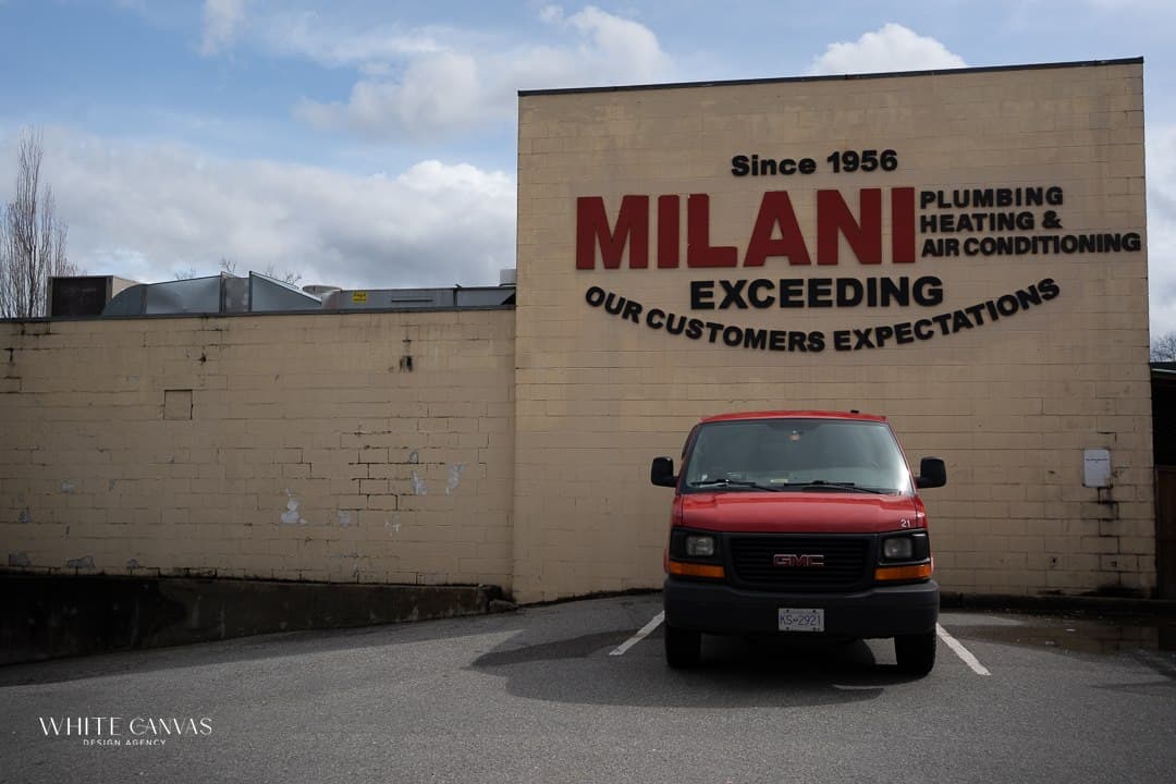 Milani service van outside our Vancouver location