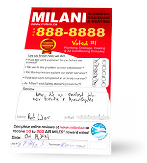 Customer comment card by Rod