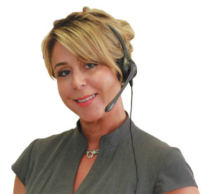 Customer service rep on the phone